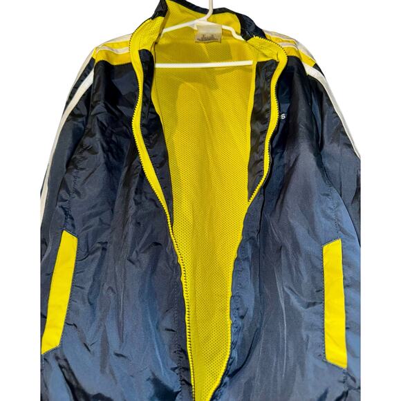 Adidas Boys Full Zip Windbreaker Jacket Size 6 Blue Yellow Track Colorblock - Picture 3 of 6
